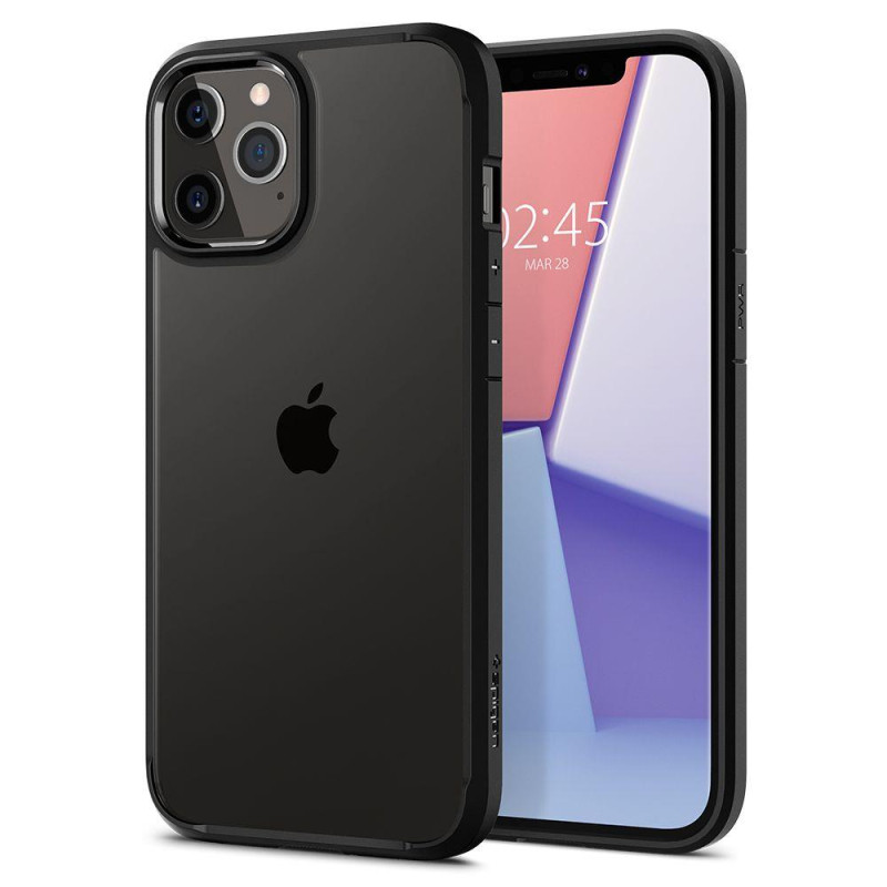 Spigen Ultra Hybrid dėklas skirtas iPhone 12 / iPhone 12 Pro - matinė juoda
