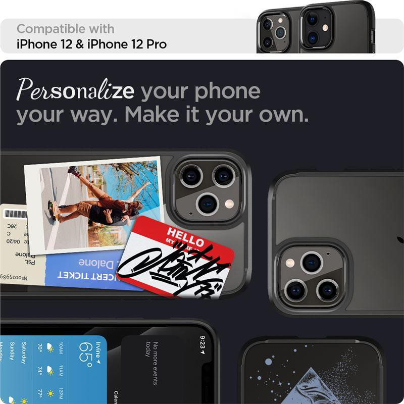Spigen Ultra Hybrid dėklas skirtas iPhone 12 / iPhone 12 Pro - matinė juoda