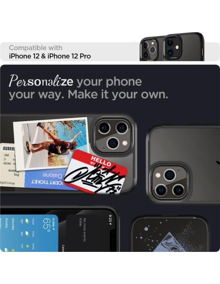 Spigen Ultra Hybrid dėklas skirtas iPhone 12 / iPhone 12 Pro - matinė juoda Spigen Ultra Hybrid dėklas skirtas iPhone 12 / iPhone 12 Pro - matinė juoda