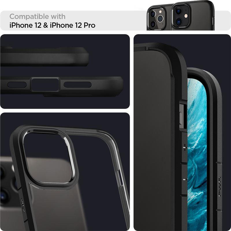 Spigen Ultra Hybrid dėklas skirtas iPhone 12 / iPhone 12 Pro - matinė juoda