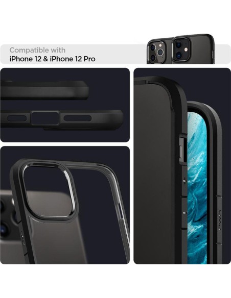 Spigen Ultra Hybrid dėklas skirtas iPhone 12 / iPhone 12 Pro - matinė juoda Spigen Ultra Hybrid dėklas skirtas iPhone 12 / iPhone 12 Pro - matinė juoda