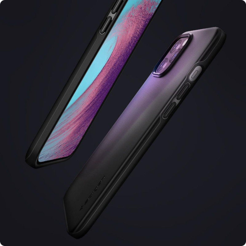 Spigen Thin Fit dėklas iPhone 12 / iPhone 12 Pro - juodas