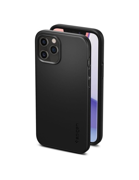 Spigen Thin Fit dėklas iPhone 12 / iPhone 12 Pro - juodas Spigen Thin Fit dėklas iPhone 12 / iPhone 12 Pro - juodas