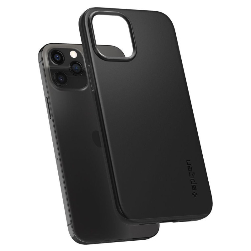 Spigen Thin Fit dėklas iPhone 12 / iPhone 12 Pro - juodas