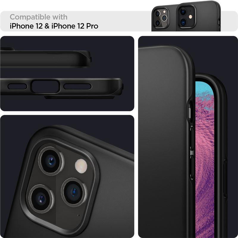 Spigen Thin Fit dėklas iPhone 12 / iPhone 12 Pro - juodas
