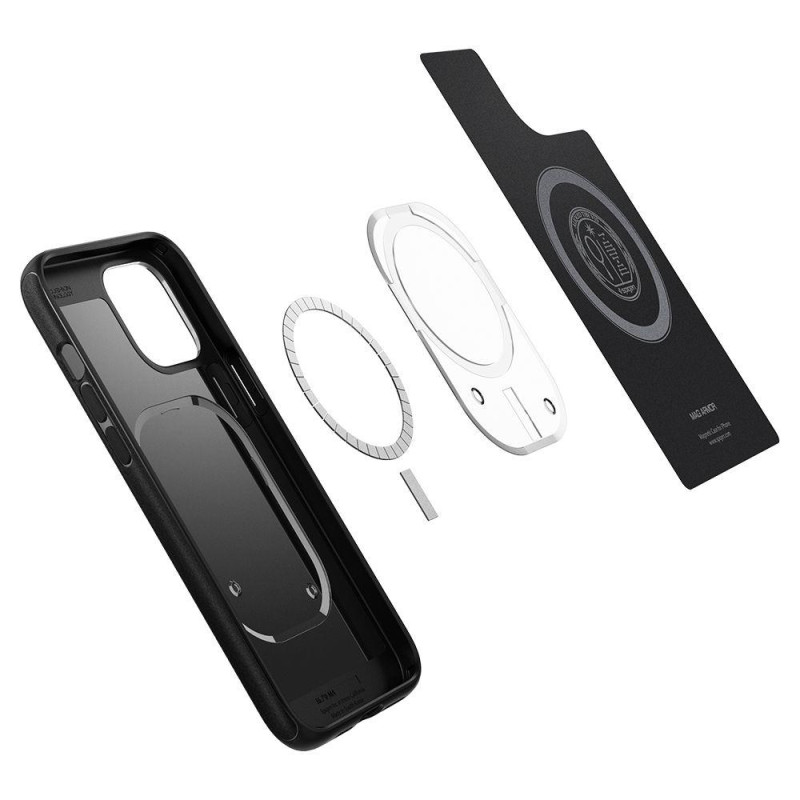 Spigen Mag Armor dėklas, skirtas iPhone 12 / iPhone 12 Pro - matinė juoda