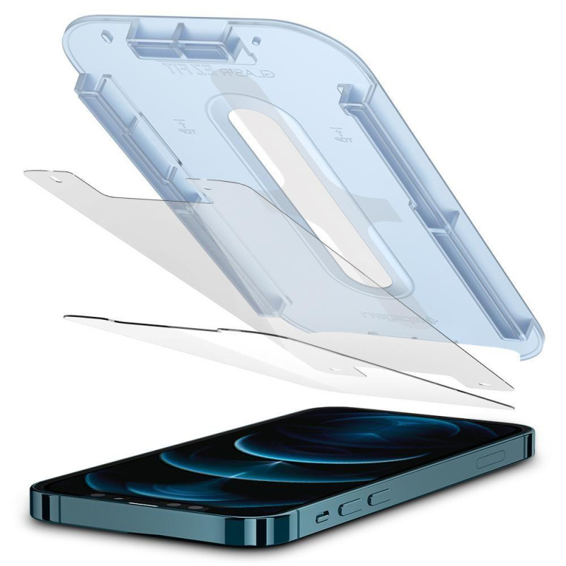 Spigen Glas.tR EZ Fit grūdintas stiklas skirtas iPhone 12 Pro Max - 2 vnt.