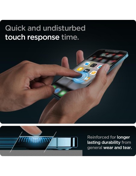 Spigen Glas.tR EZ Fit grūdintas stiklas skirtas iPhone 12 Pro Max - 2 vnt. Spigen Glas.tR EZ Fit grūdintas stiklas skirtas iPhone 12 Pro Max - 2 vnt.