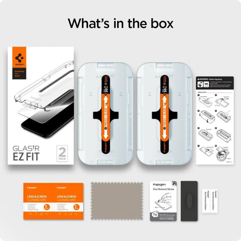 Spigen Glas.tR EZ Fit grūdintas stiklas skirtas iPhone 12 Pro Max - 2 vnt.