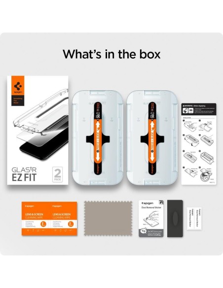 Spigen Glas.tR EZ Fit grūdintas stiklas skirtas iPhone 12 Pro Max - 2 vnt. Spigen Glas.tR EZ Fit grūdintas stiklas skirtas iPhone 12 Pro Max - 2 vnt.