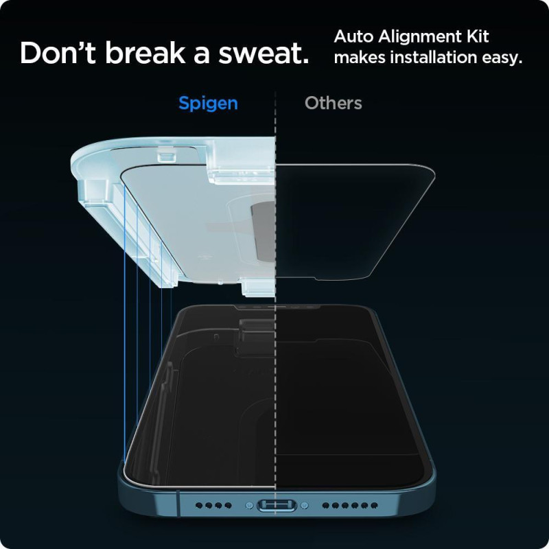 Spigen Glas.tR EZ Fit grūdintas stiklas skirtas iPhone 12 Pro Max - 2 vnt.