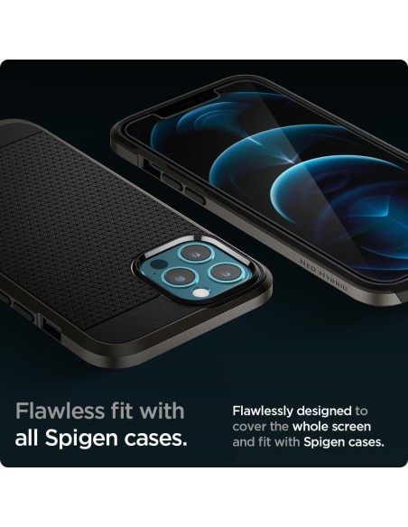 Spigen Glas.tR EZ Fit grūdintas stiklas skirtas iPhone 12 Pro Max - 2 vnt. Spigen Glas.tR EZ Fit grūdintas stiklas skirtas iPhone 12 Pro Max - 2 vnt.