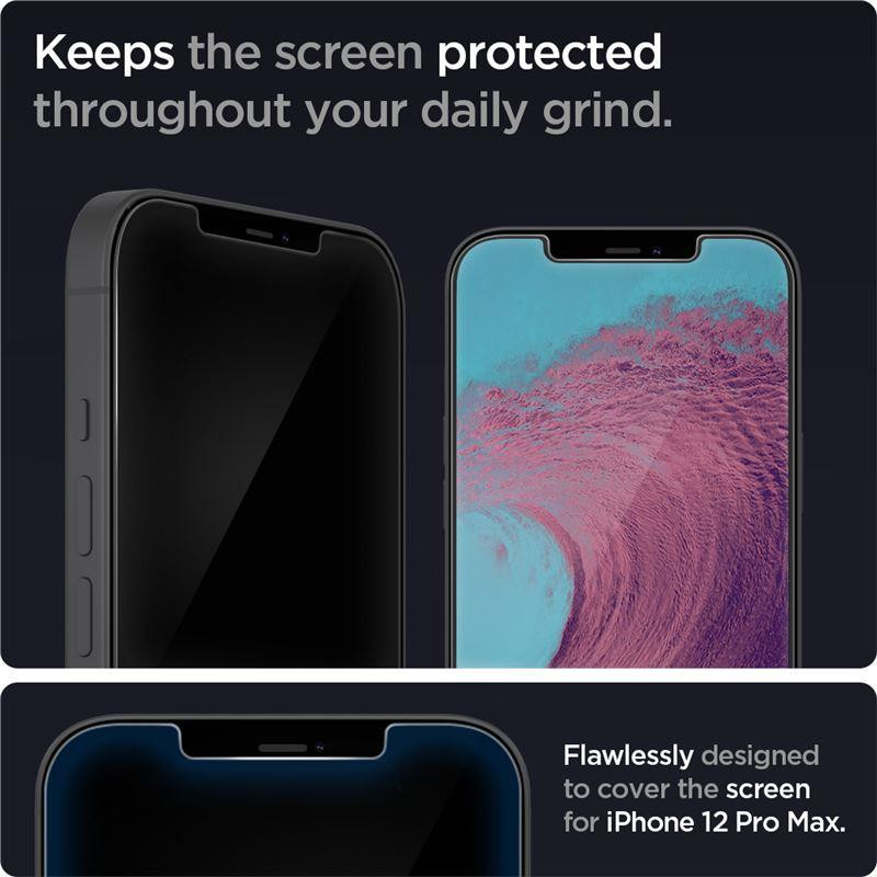 Spigen Glas.tR EZ Fit grūdintas stiklas skirtas iPhone 12 Pro Max - 2 vnt.