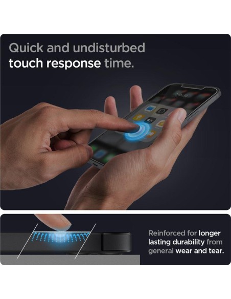 Spigen Glas.tR EZ Fit grūdintas stiklas skirtas iPhone 12 Pro Max - 2 vnt. Spigen Glas.tR EZ Fit grūdintas stiklas skirtas iPhone 12 Pro Max - 2 vnt.