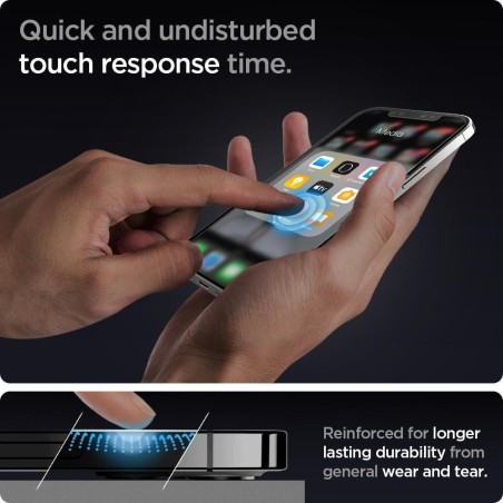 Spigen Glas.tR EZ Fit grūdintas stiklas skirtas iPhone 12 / iPhone 12 Pro - 2 vnt. Spigen Glas.tR EZ Fit grūdintas stiklas skirtas iPhone 12 / iPhone 12 Pro - 2 vnt.