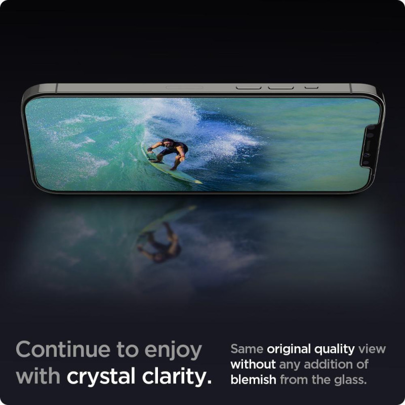 Spigen Glas.tR EZ Fit grūdintas stiklas skirtas iPhone 12 / iPhone 12 Pro - 2 vnt.