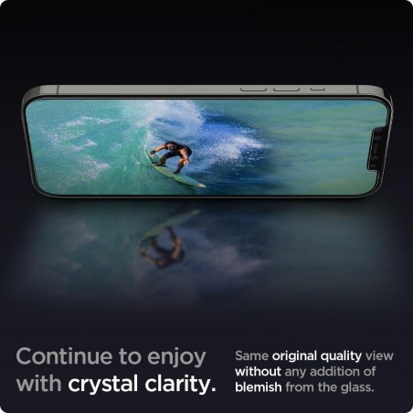Spigen Glas.tR EZ Fit grūdintas stiklas skirtas iPhone 12 / iPhone 12 Pro - 2 vnt. Spigen Glas.tR EZ Fit grūdintas stiklas skirtas iPhone 12 / iPhone 12 Pro - 2 vnt.
