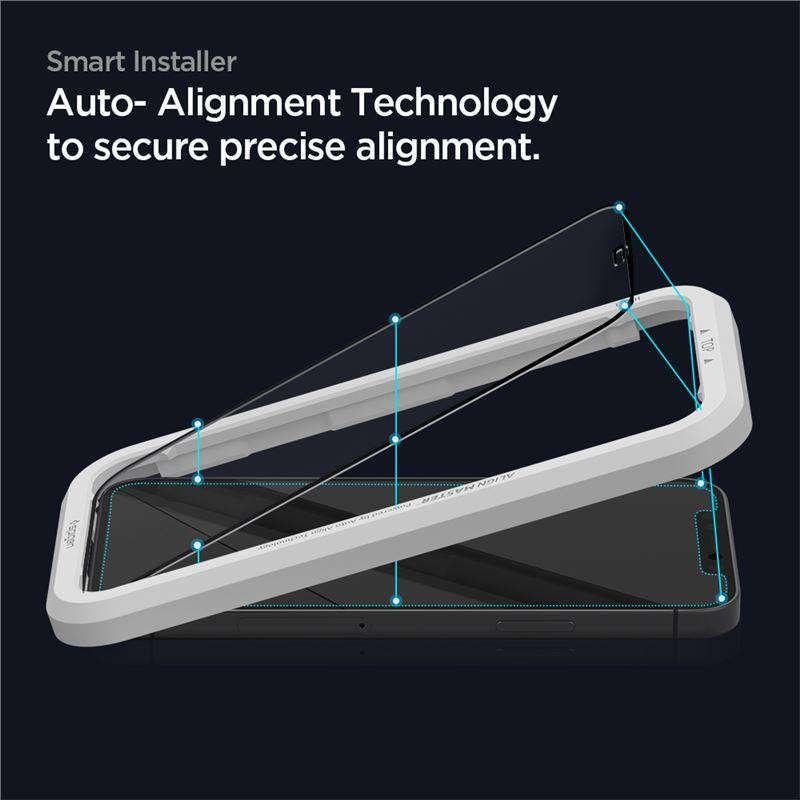 Spigen ALM Glass FC grūdintas stiklas skirtas iPhone 12 / iPhone 12 Pro - juodas 2 vnt.