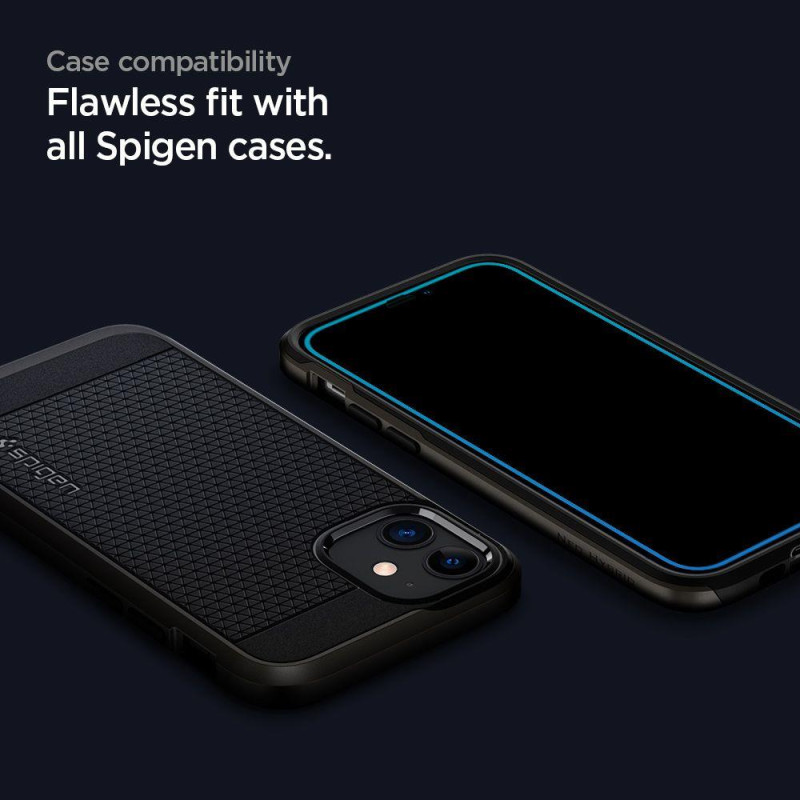 Spigen ALM Glass FC grūdintas stiklas skirtas iPhone 12 / iPhone 12 Pro - juodas 2 vnt.