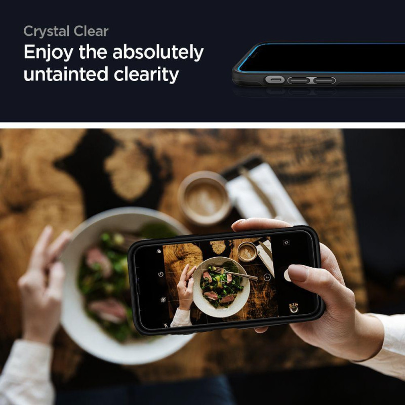 Spigen ALM Glass FC grūdintas stiklas skirtas iPhone 12 / iPhone 12 Pro - juodas 2 vnt.