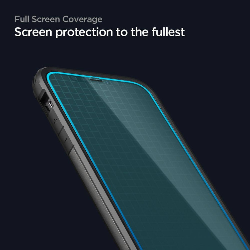 Spigen ALM Glass FC grūdintas stiklas skirtas iPhone 12 / iPhone 12 Pro - juodas 2 vnt.