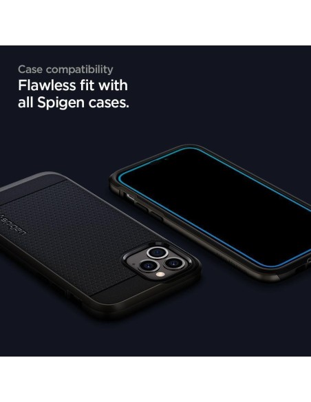 Spigen Glass FC grūdintas stiklas skirtas iPhone 12 / iPhone 12 Pro - juodas Spigen Glass FC grūdintas stiklas skirtas iPhone 12 / iPhone 12 Pro - juodas