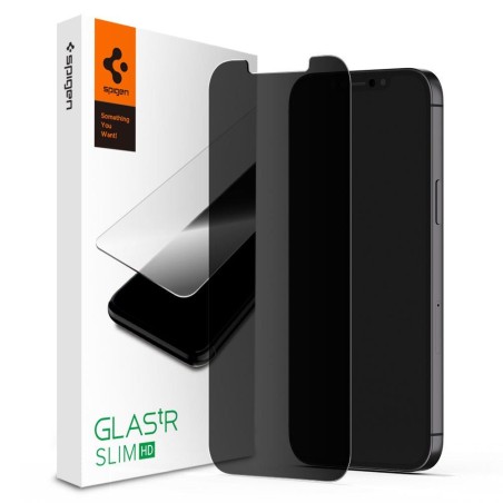 Spigen Glas.tR EZ Fit Privacy grūdintas stiklas, skirtas iPhone 12 / iPhone 12 Pro
