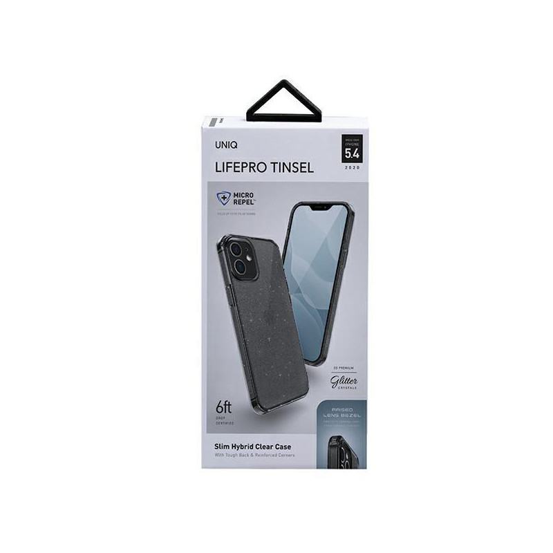 Uniq LifePro Tinsel dėklas iPhone 12 mini - juodas