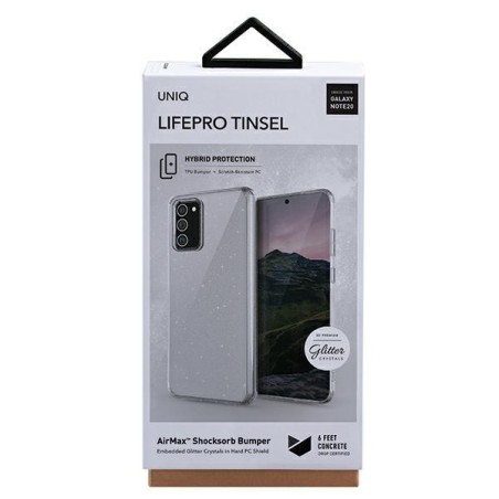 Uniq LifePro Tinsel dėklas, skirtas Samsung Galaxy Note 20 - skaidrus Uniq LifePro Tinsel dėklas, skirtas Samsung Galaxy Note 20 - skaidrus