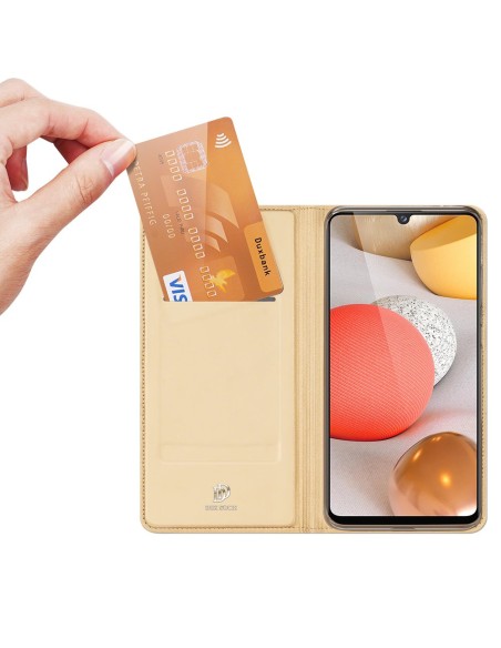 DUX DUCIS Skin Pro dėklo dėklo dangtelis su atvartu, skirtas Samsung Galaxy A42 5G auksui