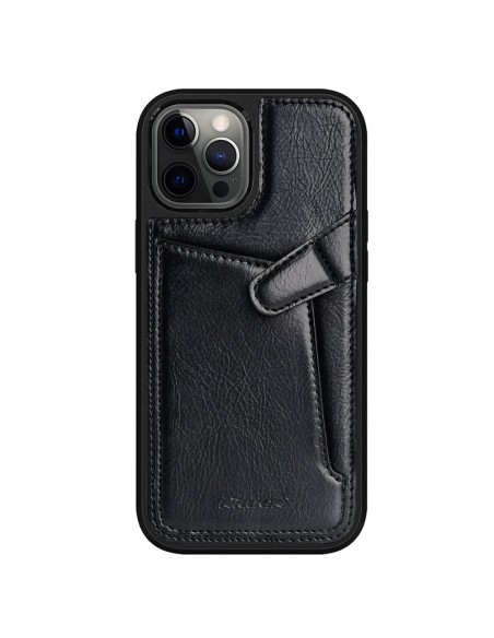 Nillkin Aoge odinis dėklas Lankstus šarvuotas natūralios odos dėklas su kišene, skirtas iPhone 12 Mini Black Nillkin Aoge odinis dėklas Lankstus šarvuotas natūralios odos dėklas su kišene, skirtas iPhone 12 Mini Black
