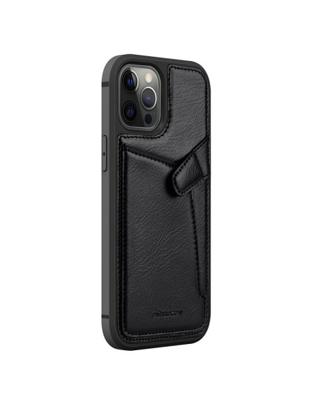 Nillkin Aoge odinis dėklas Lankstus šarvuotas natūralios odos dėklas su kišene, skirtas iPhone 12 Mini Black Nillkin Aoge odinis dėklas Lankstus šarvuotas natūralios odos dėklas su kišene, skirtas iPhone 12 Mini Black