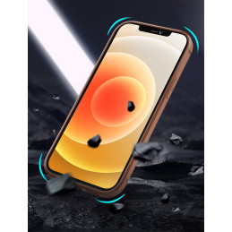 Nillkin Aoge odinis dėklas Lankstus šarvuotas natūralios odos dėklas su kišene, skirtas iPhone 12 Mini Black