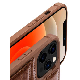 Nillkin Aoge odinis dėklas Lankstus šarvuotas natūralios odos dėklas su kišene, skirtas iPhone 12 Mini Black