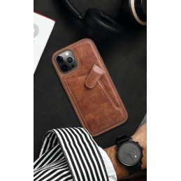 Nillkin Aoge odinis dėklas Lankstus šarvuotas natūralios odos dėklas su kišene, skirtas iPhone 12 Mini Black