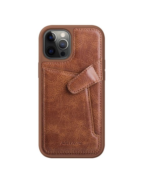 Nillkin Aoge Leather Case lankstus šarvuotas natūralios odos dėklas su kišene iPhone 12 mini rudai Nillkin Aoge Leather Case lankstus šarvuotas natūralios odos dėklas su kišene iPhone 12 mini rudai