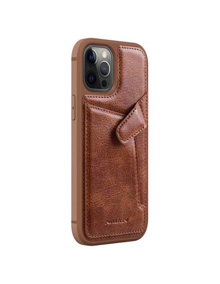 Nillkin Aoge Leather Case lankstus šarvuotas natūralios odos dėklas su kišene iPhone 12 mini rudai Nillkin Aoge Leather Case lankstus šarvuotas natūralios odos dėklas su kišene iPhone 12 mini rudai
