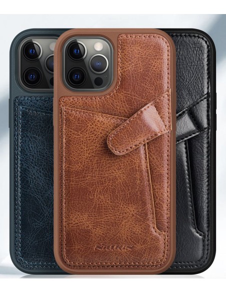 Nillkin Aoge Leather Case lankstus šarvuotas natūralios odos dėklas su kišene iPhone 12 mini rudai Nillkin Aoge Leather Case lankstus šarvuotas natūralios odos dėklas su kišene iPhone 12 mini rudai