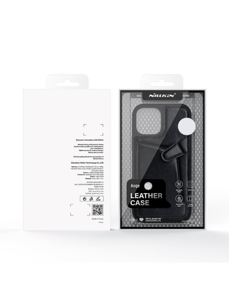 Nillkin Aoge Leather Case lankstus šarvuotas natūralios odos dėklas su kišene iPhone 12 mini rudai Nillkin Aoge Leather Case lankstus šarvuotas natūralios odos dėklas su kišene iPhone 12 mini rudai