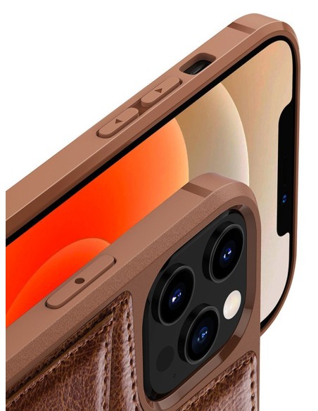 Nillkin Aoge Leather Case lankstus šarvuotas natūralios odos dėklas su kišene iPhone 12 mini rudai Nillkin Aoge Leather Case lankstus šarvuotas natūralios odos dėklas su kišene iPhone 12 mini rudai