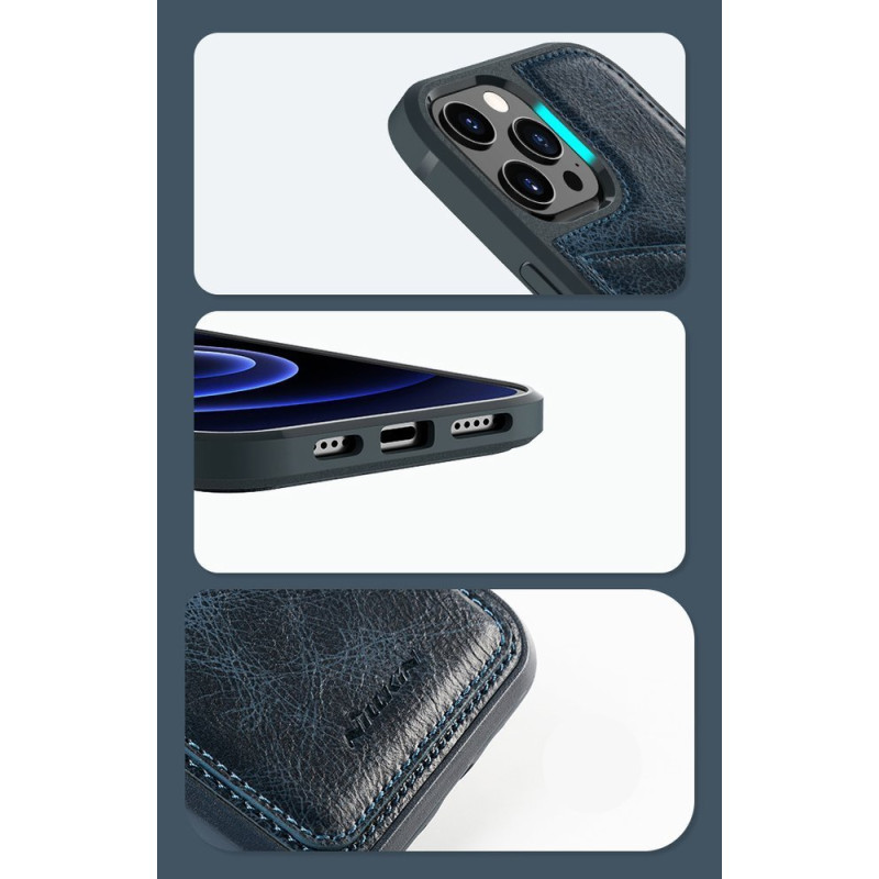 Nillkin Aoge Leather Case lankstus šarvuotas natūralios odos dėklas su kišene iPhone 12 mini rudai