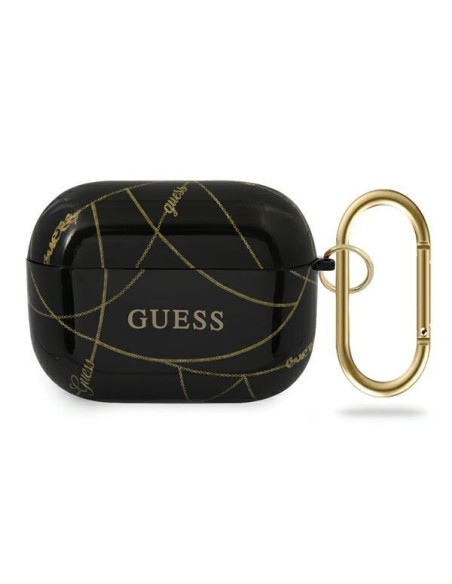 Guess Gold Chain Collection dėklas, skirtas AirPods Pro - juodas Guess Gold Chain Collection dėklas, skirtas AirPods Pro - juodas