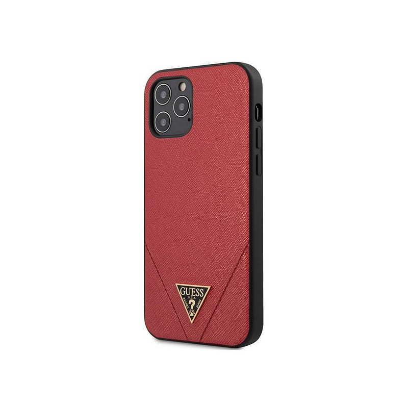Guess Saffiano dėklas iPhone 12 Pro Max - raudonas