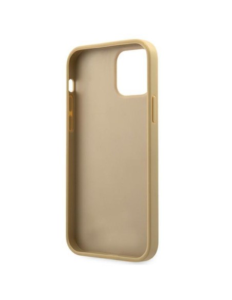 Guess V-Quilted Collection dėklas iPhone 12 mini - auksinis Guess V-Quilted Collection dėklas iPhone 12 mini - auksinis
