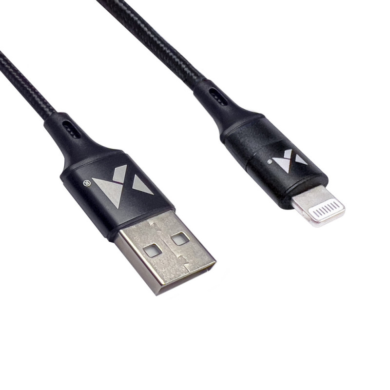 Kabelis USB laidas Iphone Lightning 2.4A 1m juodas