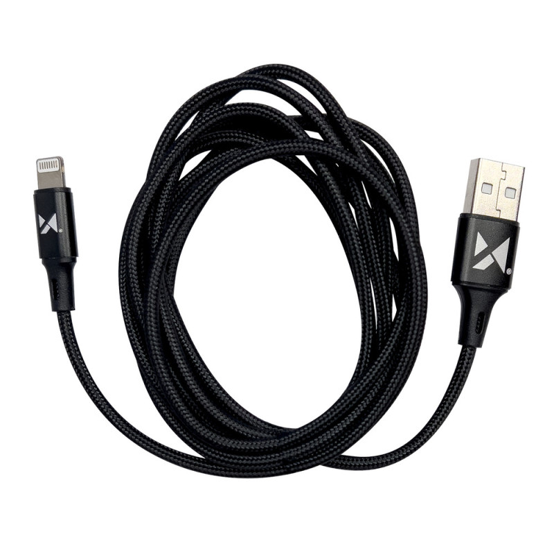 Kabelis USB laidas Iphone Lightning 2.4A 1m juodas