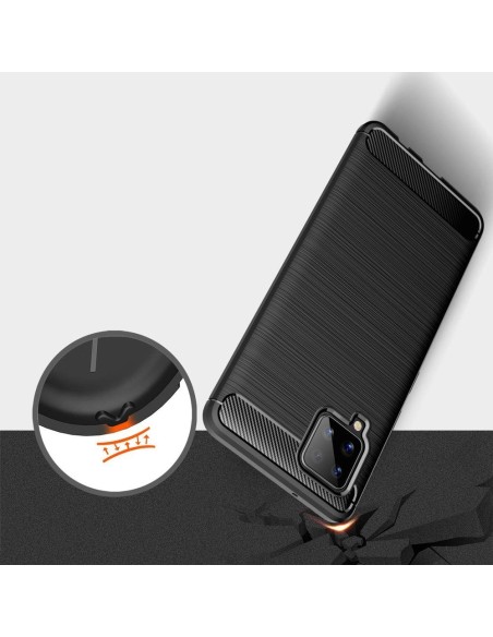 Carbon Case lankstus dangtelis Samsung Galaxy A42 5G juodas Carbon Case lankstus dangtelis Samsung Galaxy A42 5G juodas
