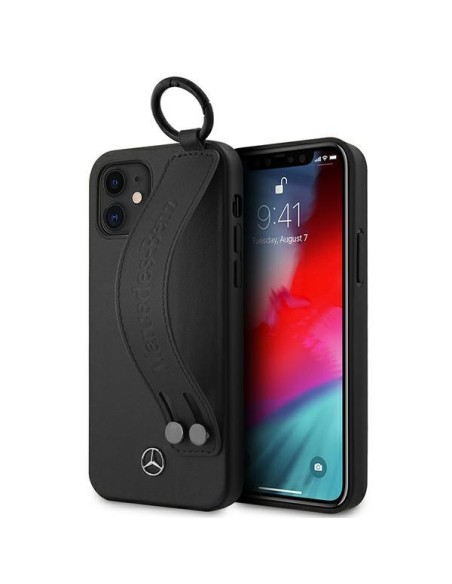 Mercedes Strap Line dėklas iPhone 12 mini - juodas Mercedes Strap Line dėklas iPhone 12 mini - juodas