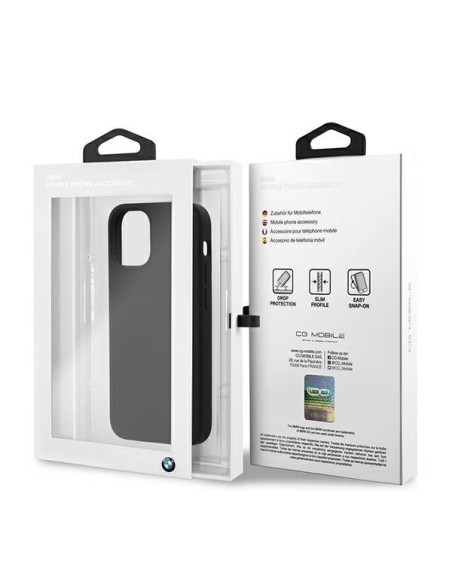 BMW Silicone Signature dėklas iPhone 12 mini - juodas