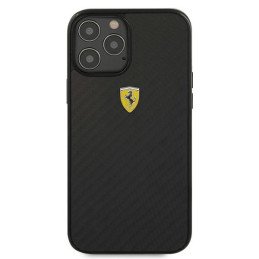 Ferrari On Track Real Carbon dėklas, skirtas iPhone 12 Pro Max - juodas